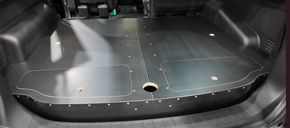 Rear cargo false floor storage system for Mahindra Scorpio